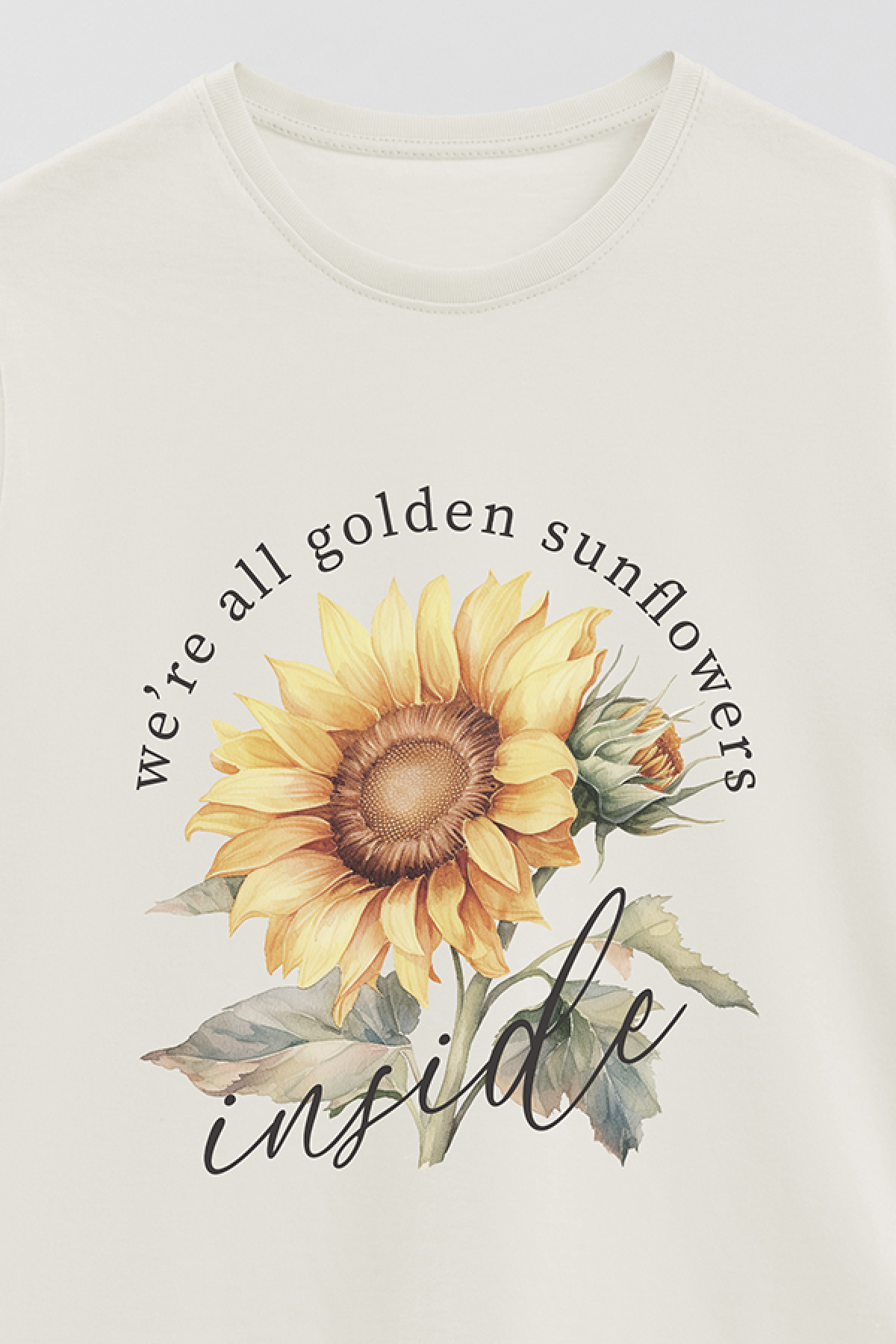 REMERA BASICA ESTAMPADA FLO2 SUNFLOWER INSIDE