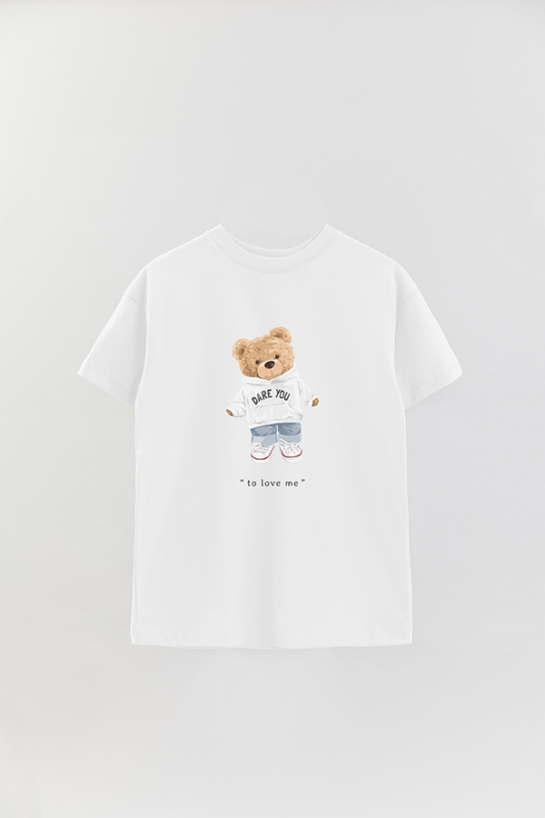 REMERA OVER ESTAMPADA UNISEX TEDDY DARE YOU