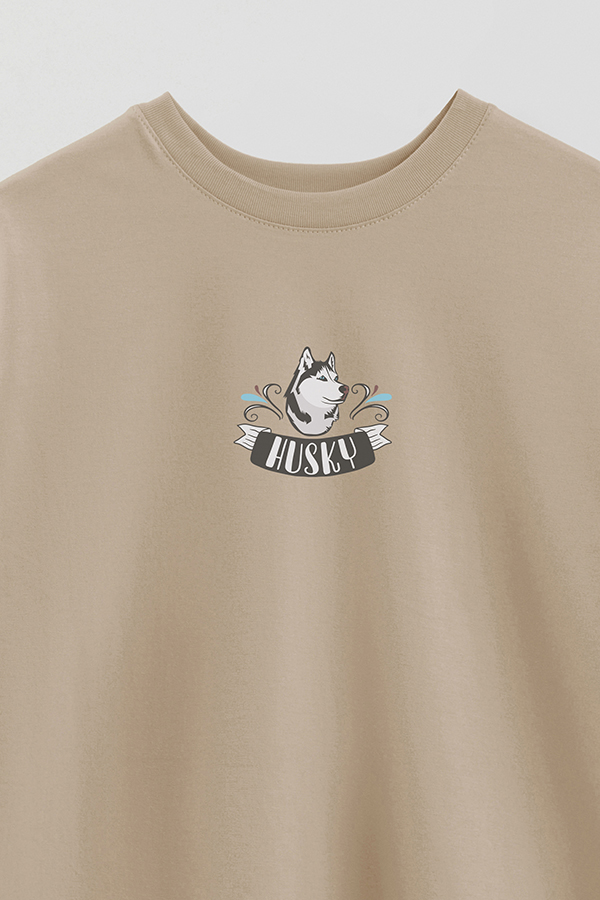REMERA OVER ESTAMPADA DOG HUSKY PUPPY