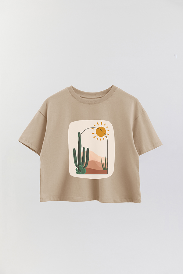 REMERA CROP ESTAMPADA ART 156