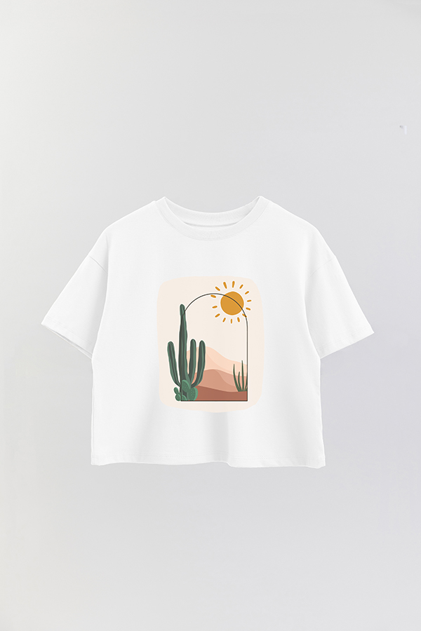 REMERA CROP ESTAMPADA ART 156
