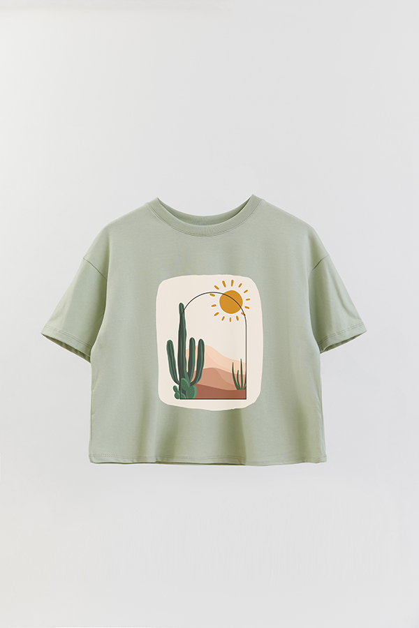 REMERA CROP ESTAMPADA ART 156