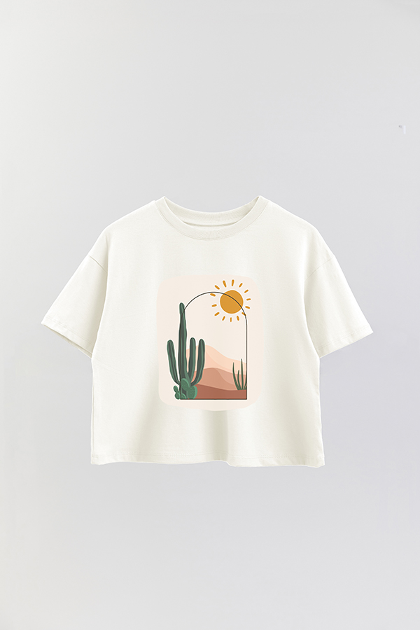 REMERA CROP ESTAMPADA ART 156