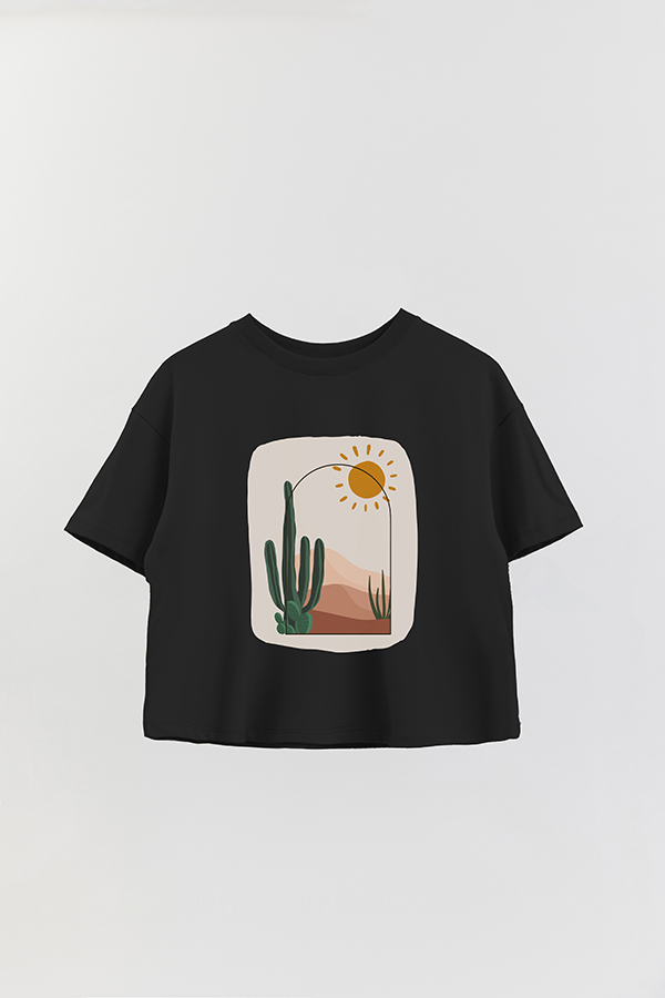 REMERA CROP ESTAMPADA ART 156