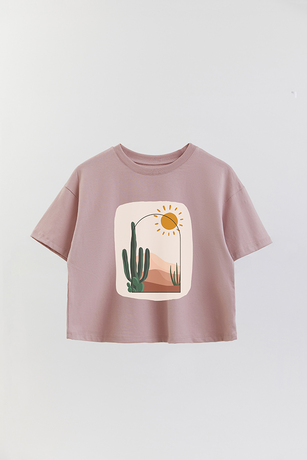 REMERA CROP ESTAMPADA ART 156