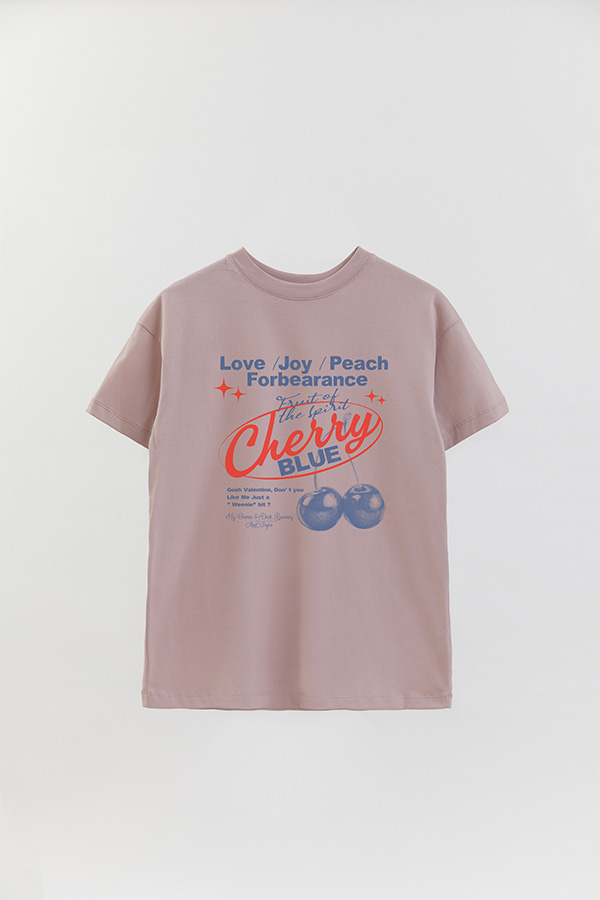 REMERA OVER ESTAMPADA CHERRY BLUE