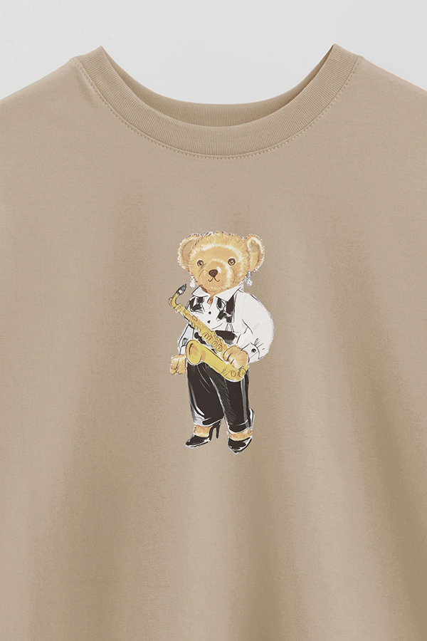 REMERA OVER ESTAMPADA UNISEX BEAR FEMME JAZZ