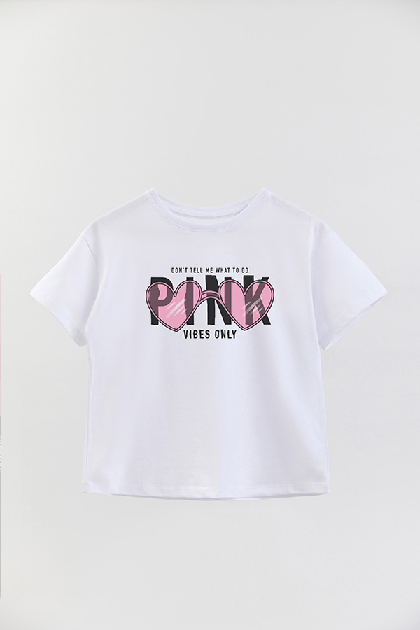 REMERA GIRL OVER PINK