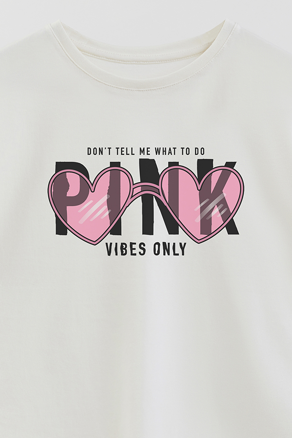 REMERA GIRL OVER PINK