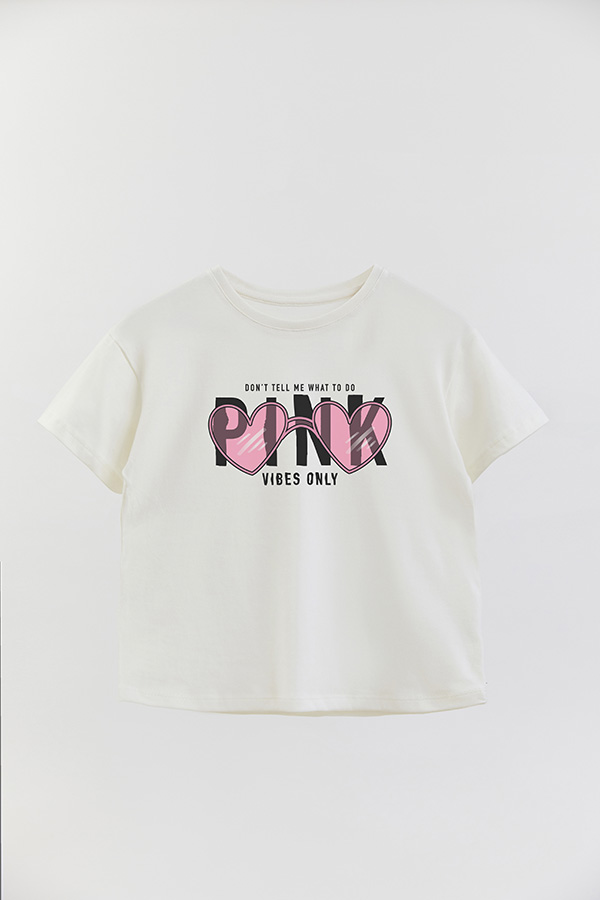REMERA GIRL OVER PINK