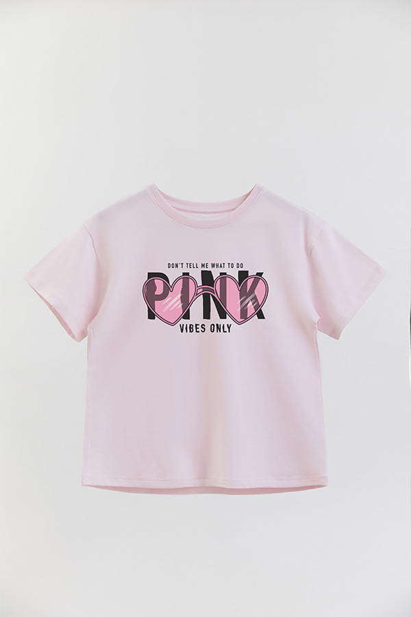 REMERA GIRL OVER PINK