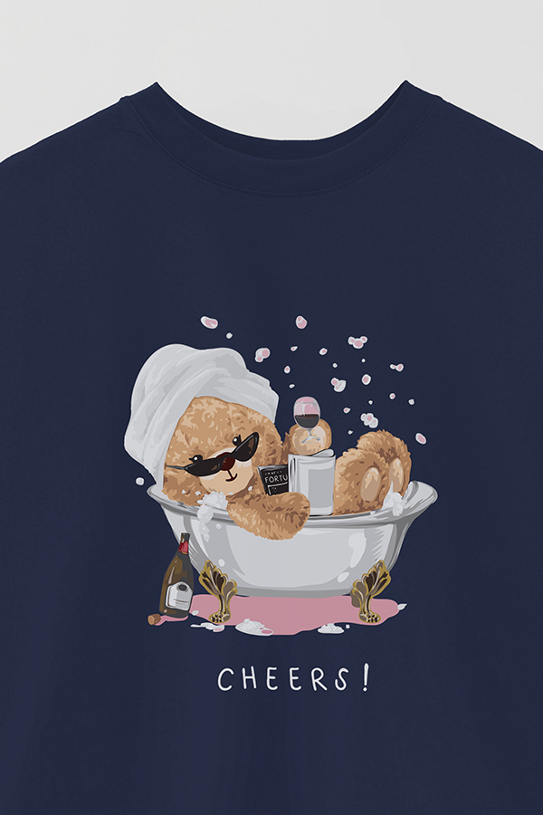 REMERA OVER ESTAMPADA UNISEX TEDDY BATH