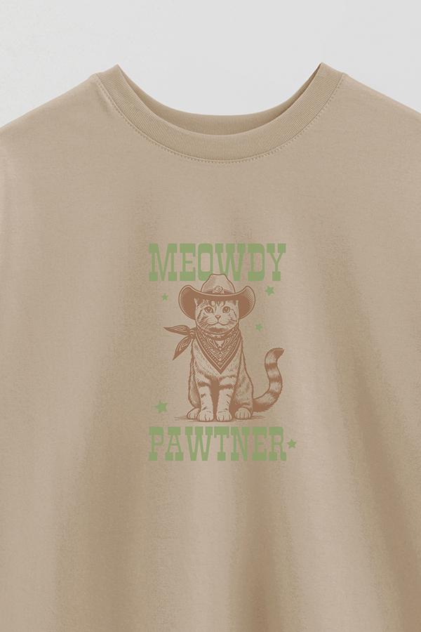 REMERA OVER ESTAMPADA CAT WILDWEST
