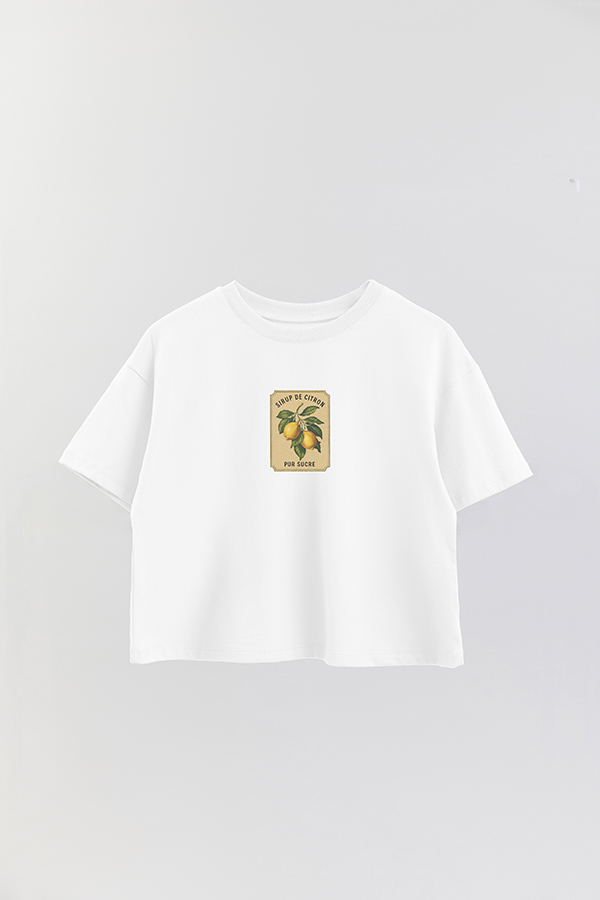 REMERA CROP ESTAMPADA LMN SIRUP DE CITRON