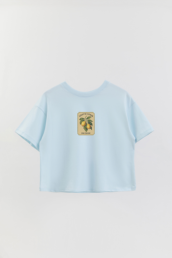 REMERA CROP ESTAMPADA LMN SIRUP DE CITRON