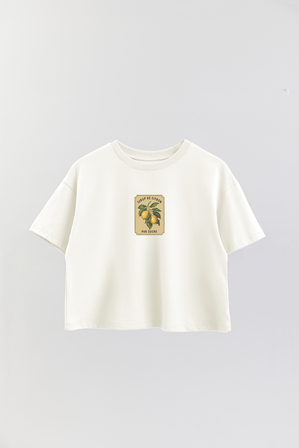 REMERA CROP ESTAMPADA LMN SIRUP DE CITRON