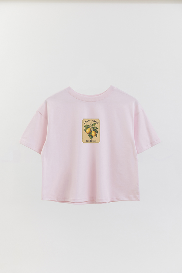 REMERA CROP ESTAMPADA LMN SIRUP DE CITRON