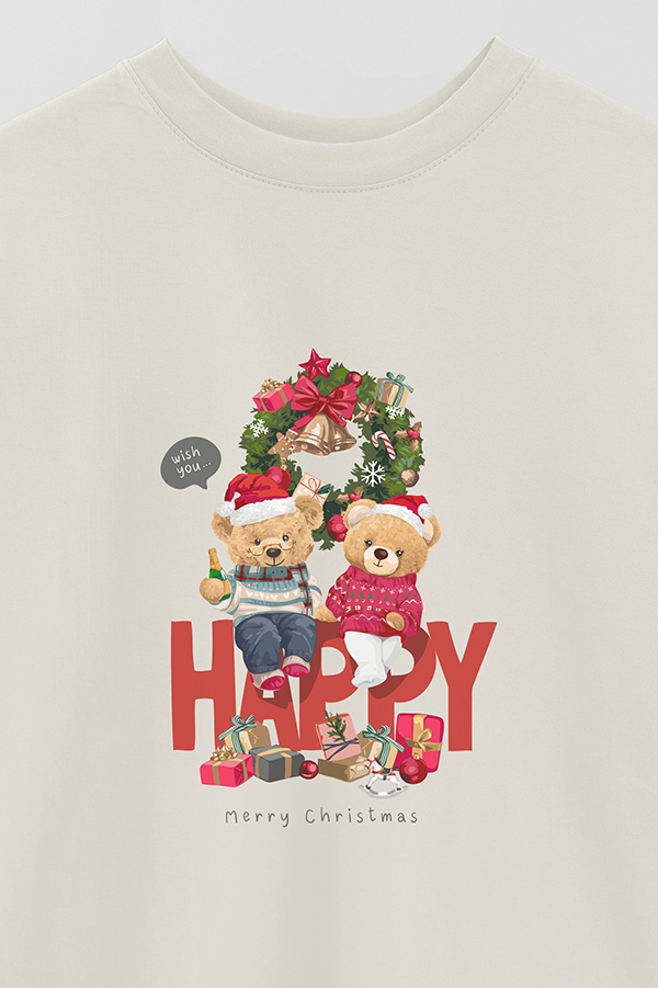REMERA OVER ESTAMPADA TEDDY XMAS 9