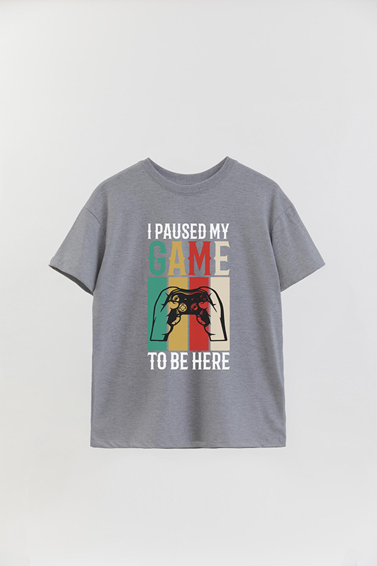 REMERA OVER ESTAMPADA GM I PAUSED MY GAME TO BE HERE