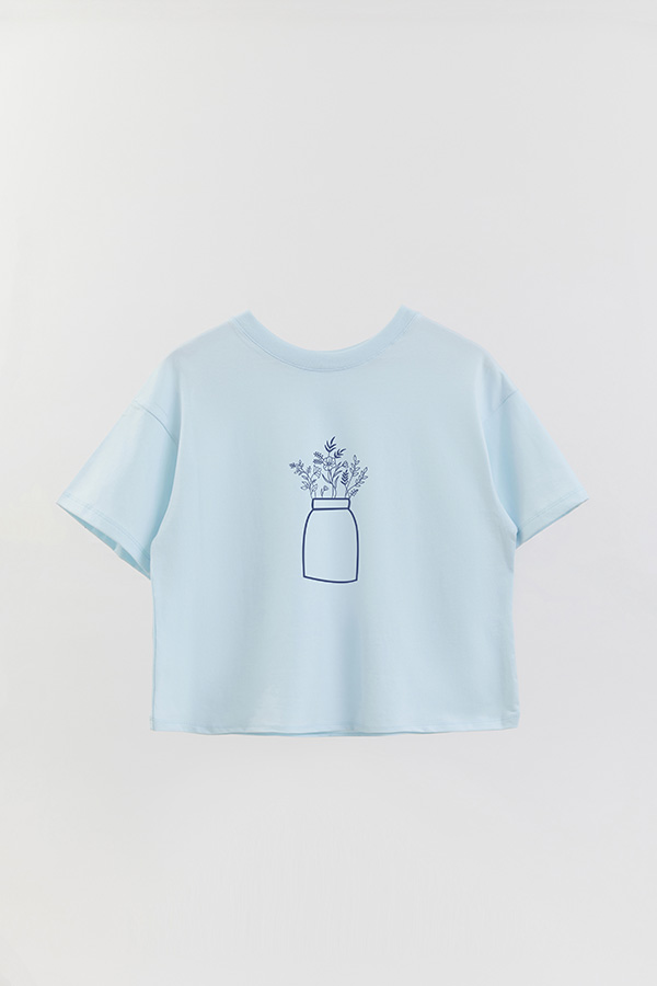 REMERA CROP ESTAMPADA BL FLOWER