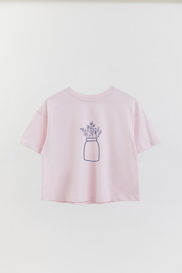 REMERA CROP ESTAMPADA BL FLOWER