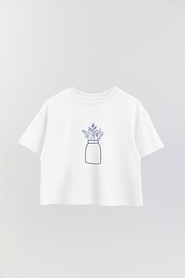 REMERA CROP ESTAMPADA BL FLOWER