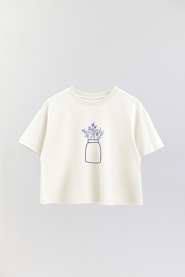 REMERA CROP ESTAMPADA BL FLOWER