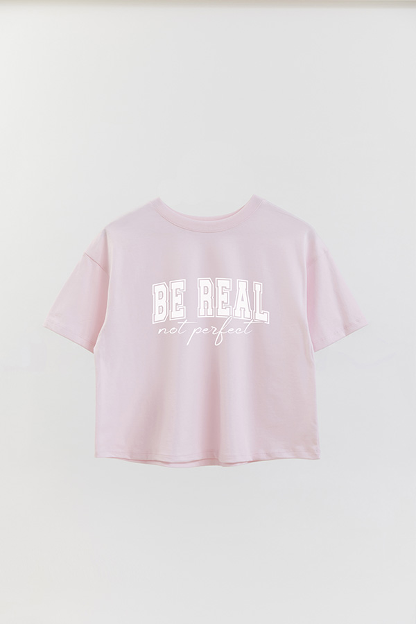REMERA CROP ESTAMPADA PNK IM NOT PERFECT