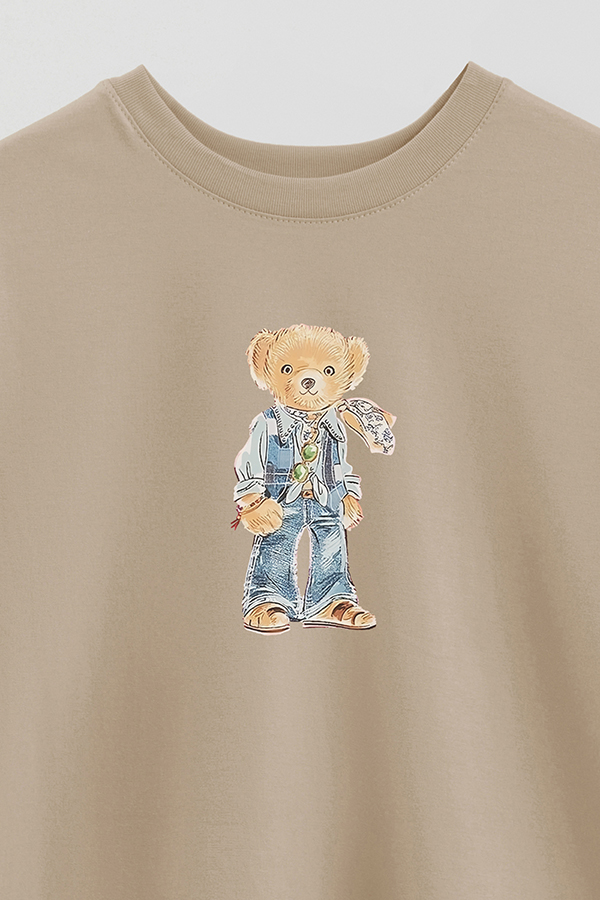 REMERA OVER ESTAMPADA UNISEX BEAR HIPPIE