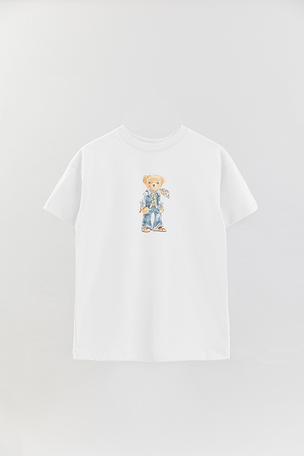 REMERA OVER ESTAMPADA UNISEX BEAR HIPPIE