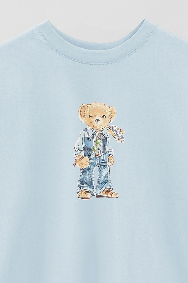 REMERA OVER ESTAMPADA UNISEX BEAR HIPPIE