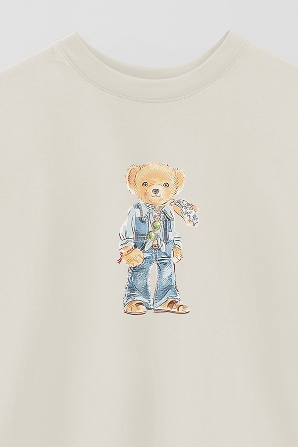REMERA OVER ESTAMPADA UNISEX BEAR HIPPIE