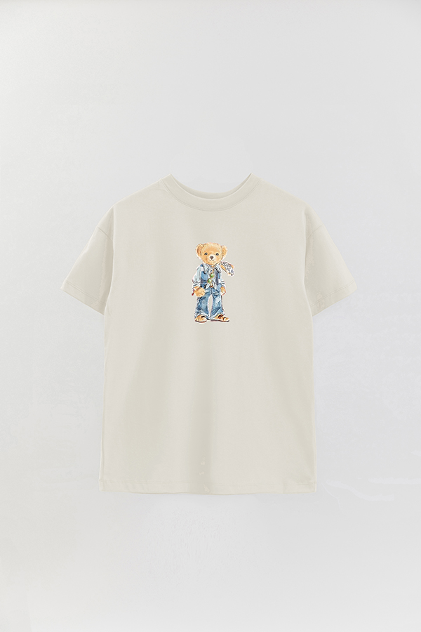 REMERA OVER ESTAMPADA UNISEX BEAR HIPPIE