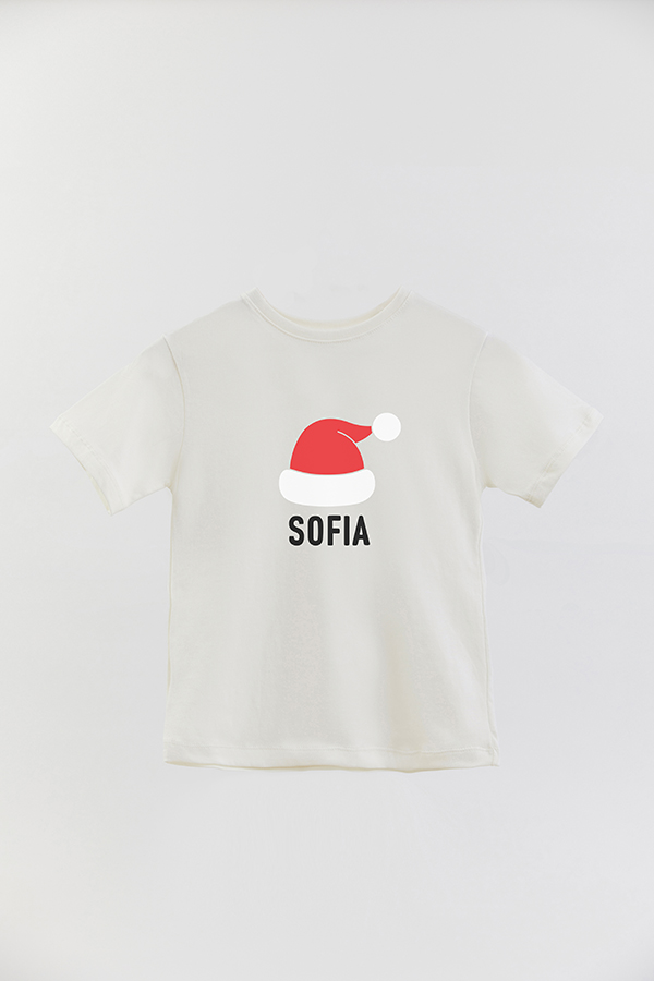 REMERA BASICA ESTAMPADA CHRISTMAS HAT TU NOMBRE AQUI