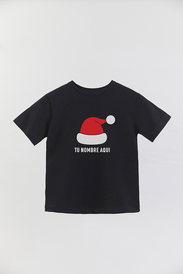 REMERA BASICA ESTAMPADA CHRISTMAS HAT TU NOMBRE AQUI