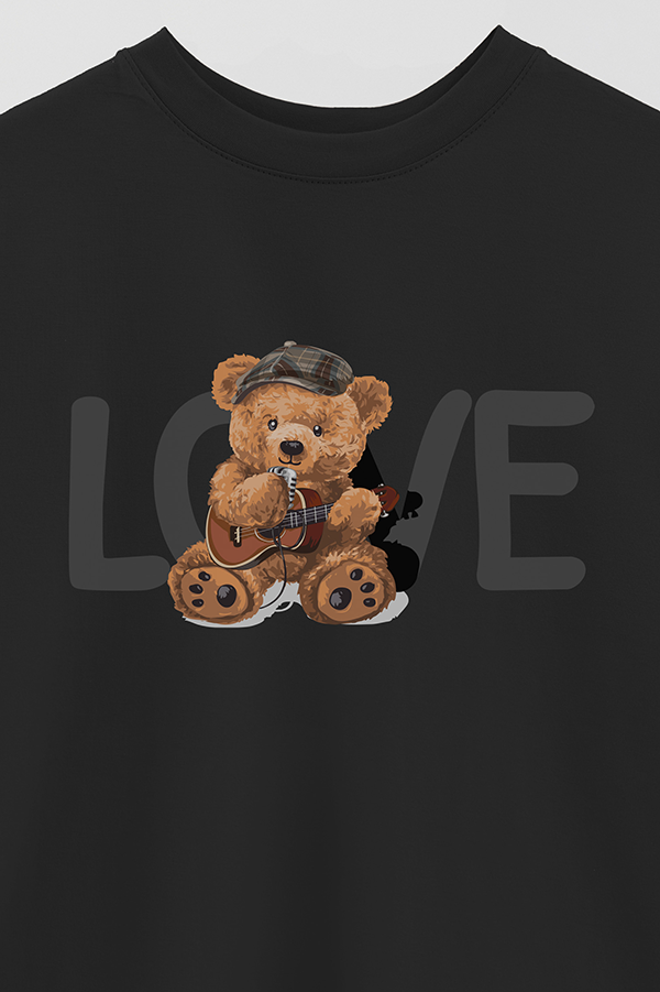 REMERA OVER ESTAMPADA UNISEX TEDDY STREET SINGER