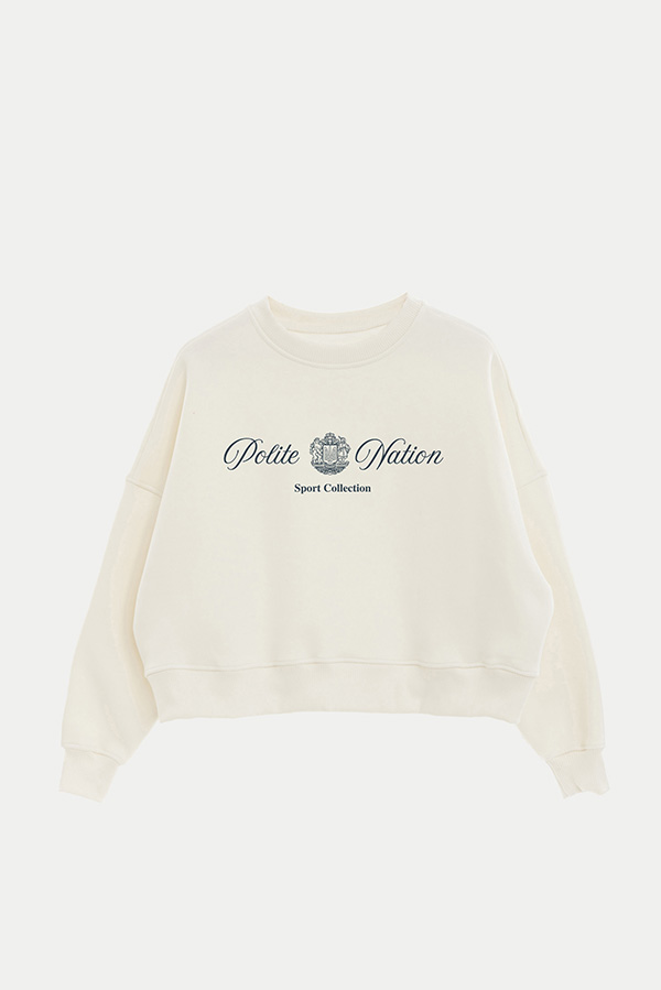BUZO CROP ESTAMPADO VARSITY POLITE NATION