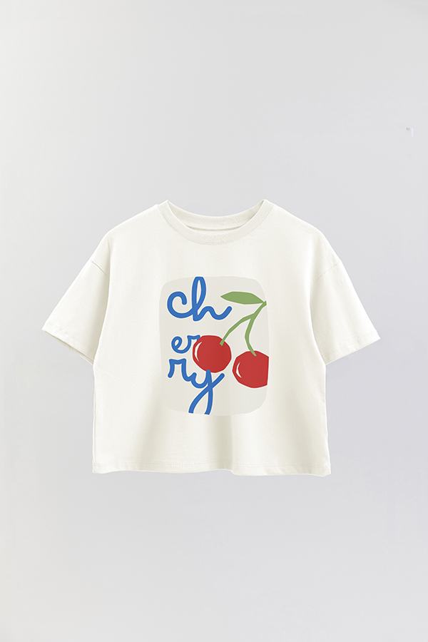 REMERA CROP ESTAMPADA ITALY CILIEGIA