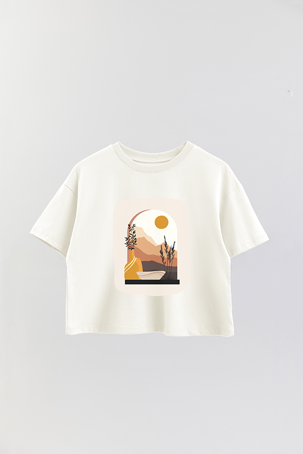 REMERA CROP ESTAMPADA ART 154