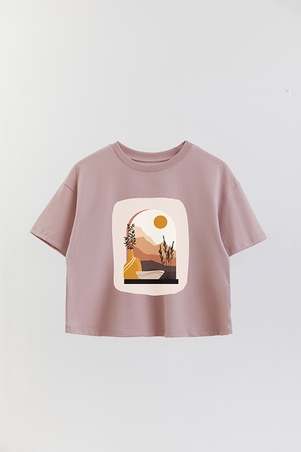 REMERA CROP ESTAMPADA ART 154