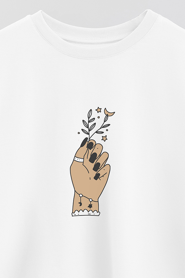 REMERA CROP ESTAMPADA HAND 1