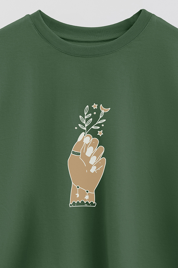 REMERA CROP ESTAMPADA HAND 1