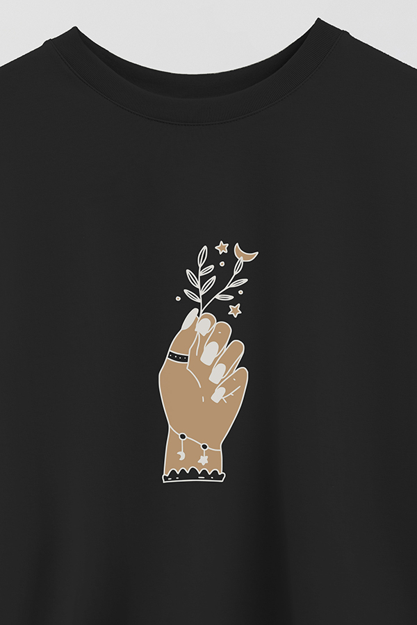 REMERA CROP ESTAMPADA HAND 1