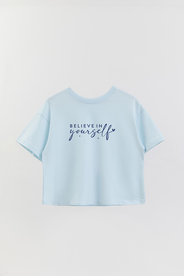 REMERA CROP ESTAMPADA BL BELIEVE IN YOURSELF