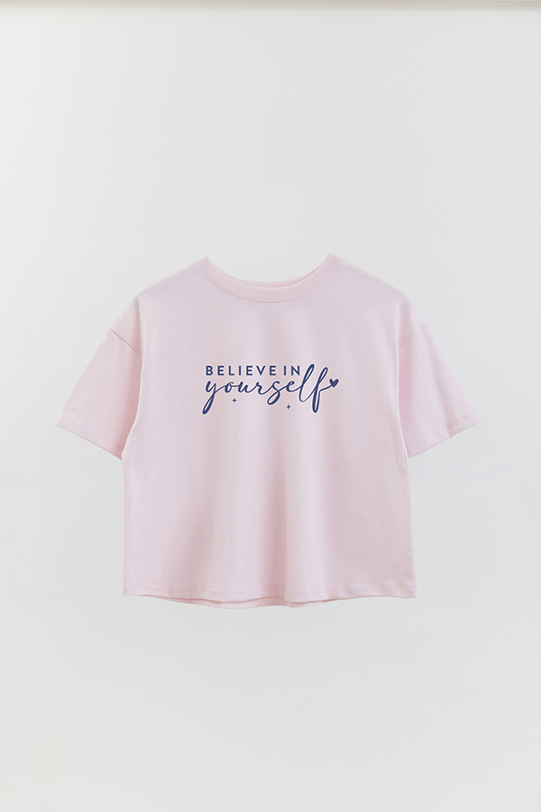 REMERA CROP ESTAMPADA BL BELIEVE IN YOURSELF