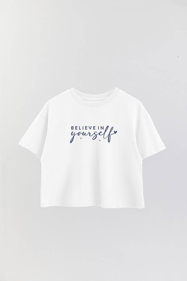 REMERA CROP ESTAMPADA BL BELIEVE IN YOURSELF