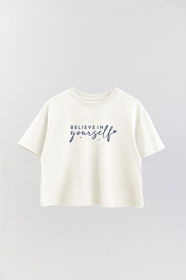 REMERA CROP ESTAMPADA BL BELIEVE IN YOURSELF