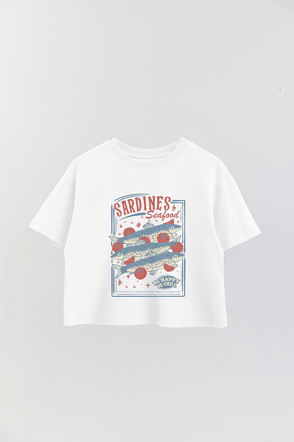 REMERA CROP ESTAMPADA EVERY BREAKFAST