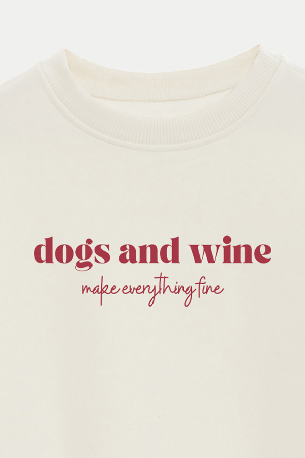 BUZO CROP ESTAMPADO MNM DOGS AND WINE