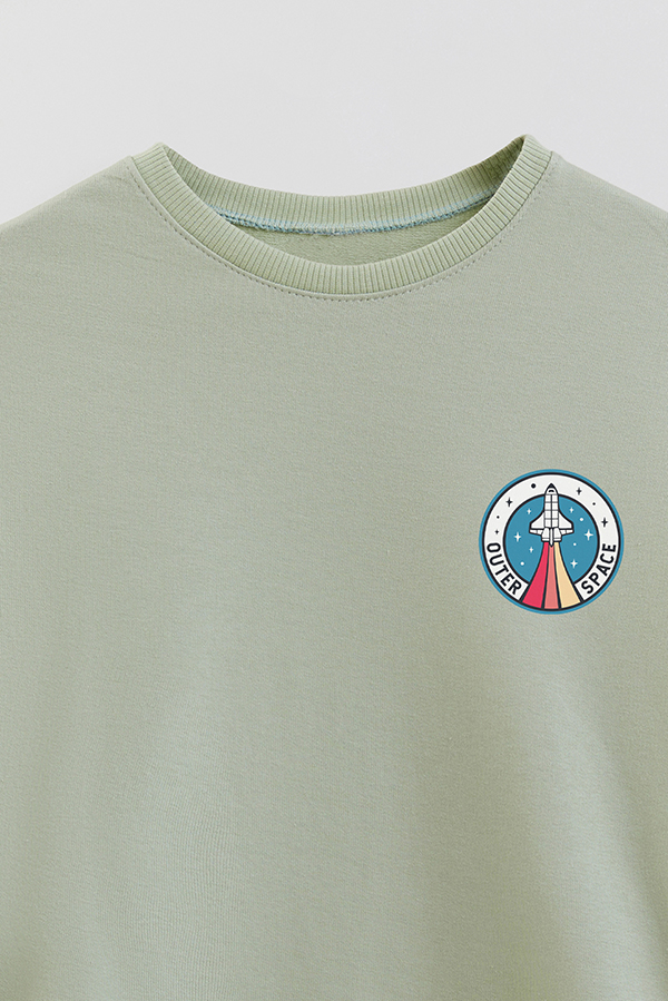 BUZO CREWNECK RUSTICO LITTLE ASTRONAUTS SPACE